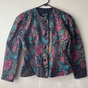 80s Metallic Floral Blazer VINTAGE